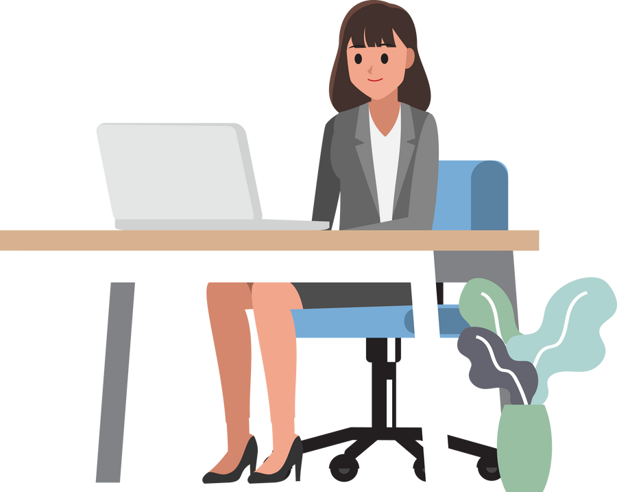 cartoon business woman  character